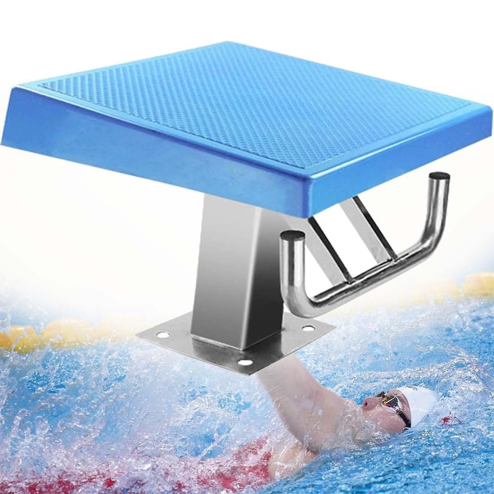 Plateforme de Plongée en Piscine, Plongeoir Standard Antidérapant Incliné pour Compétition et Entraînement