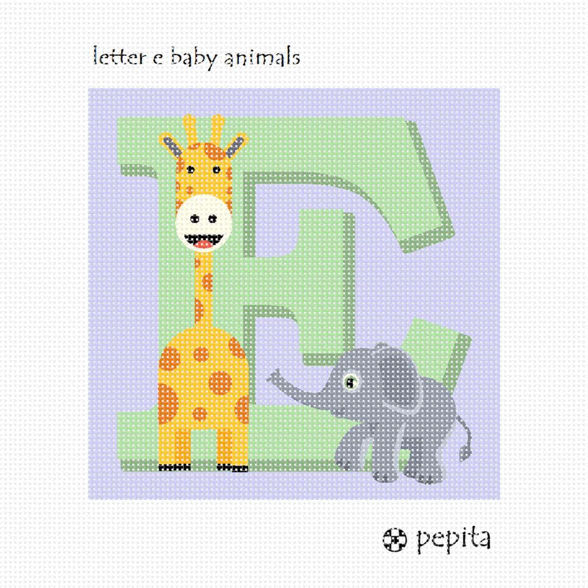 Pepita Needlepoint kit: Letter E Baby Animals, 7