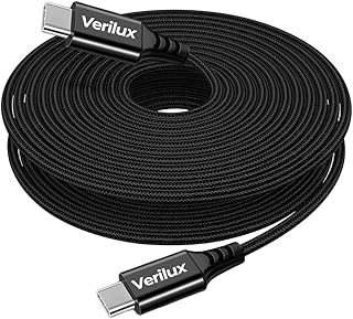 Verilux® PD 60W Type C to Type C Cable Fast Charging 5M/16.4FT, 480Mbps Data Cable C Type Fast Charging Nylon Braided C Ty...