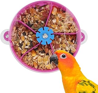 Bird Parrot Foraging Toy Creative Seed Food Ball Rotate Wheel Intelligence Growth Training Toy for Parrot Parakeet Cockatiel Conure Lovebird