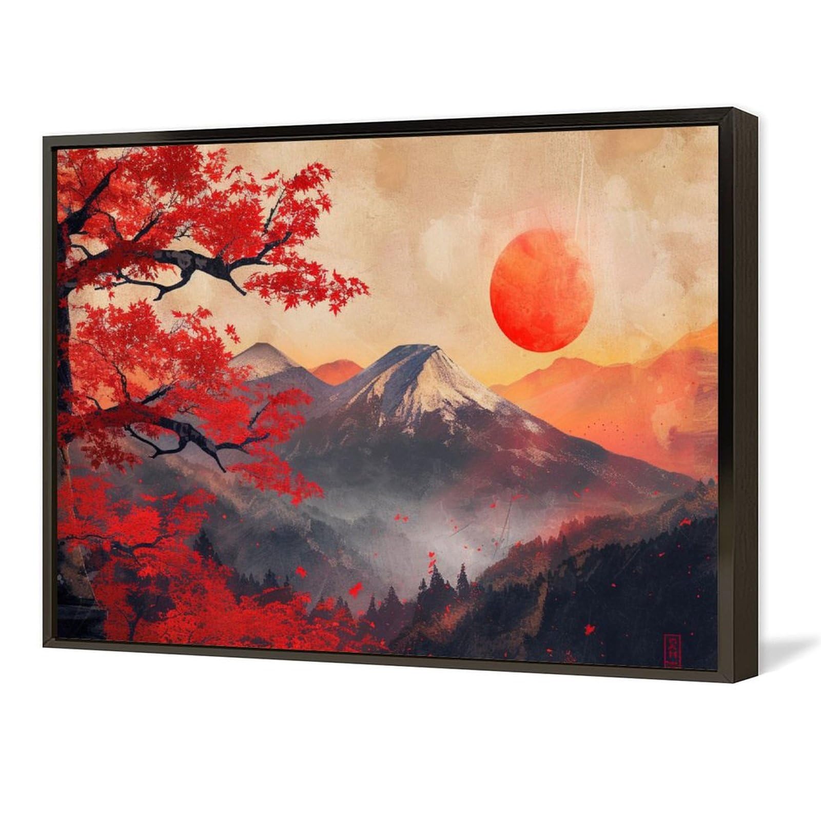 Amazon.co.jp: 絵画 富士山の秋の風景 アートパネル ポスター 美しい
