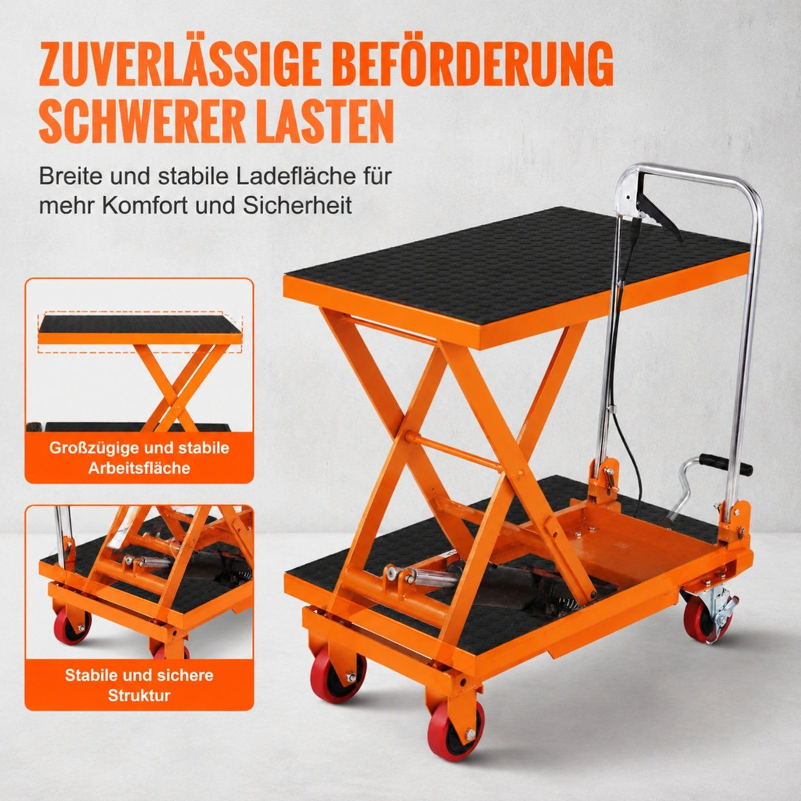 Hydraulischer Hubtischwagen mit manueller Einzelschere für Materialtransport
