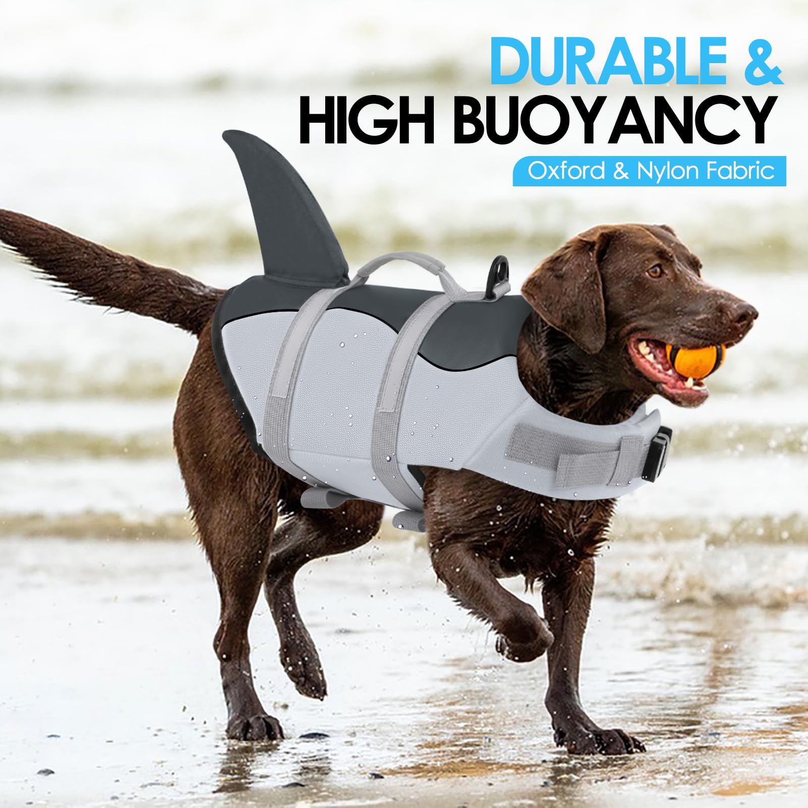 AOFITEE Gilet de Sauvetage pour Chien Ripstop Natation Sécurité réfléchissant flottabilité supérieure poignée