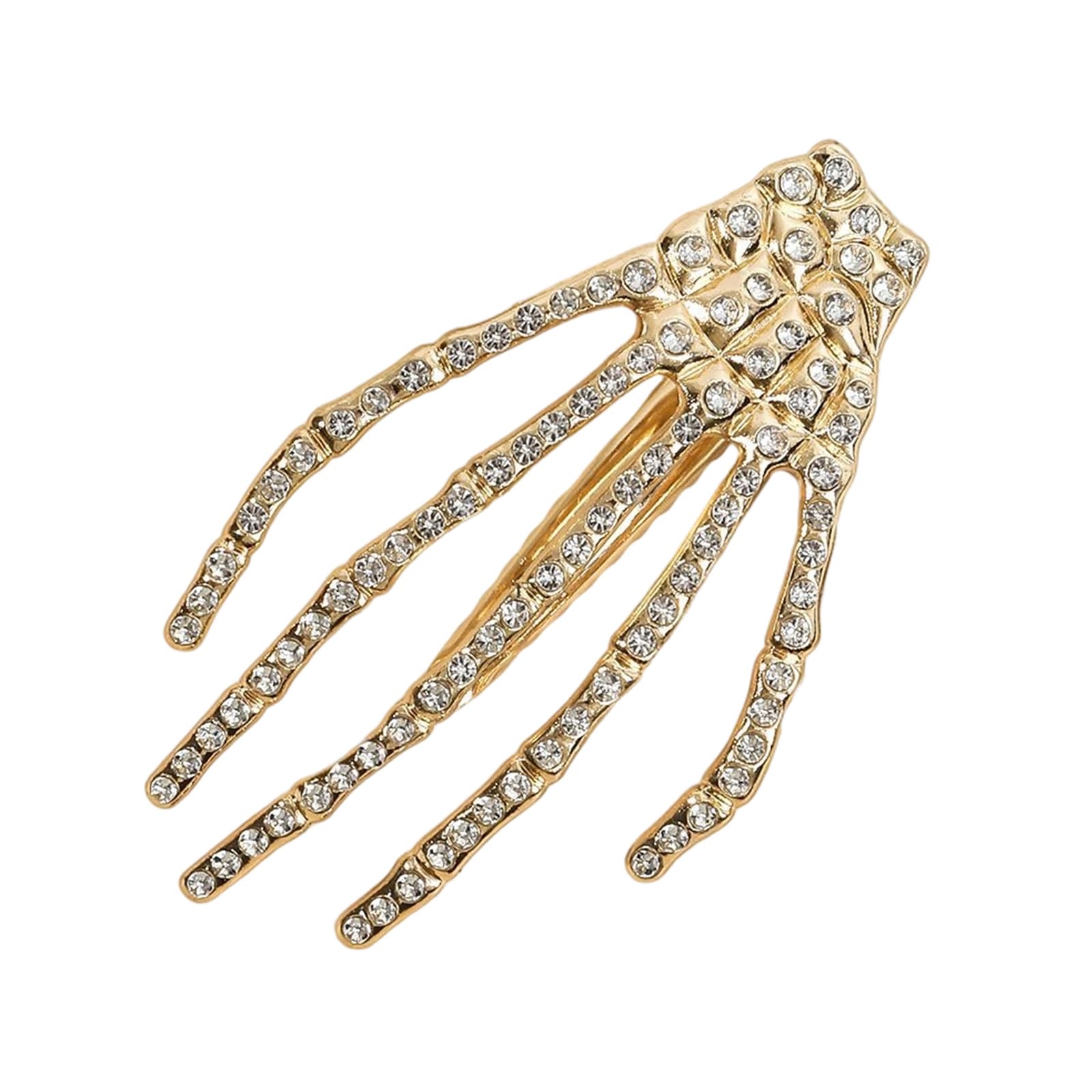 YUXITA Halloween Hair Clip With Rhinestones Bone For Women Girls Party Accessory