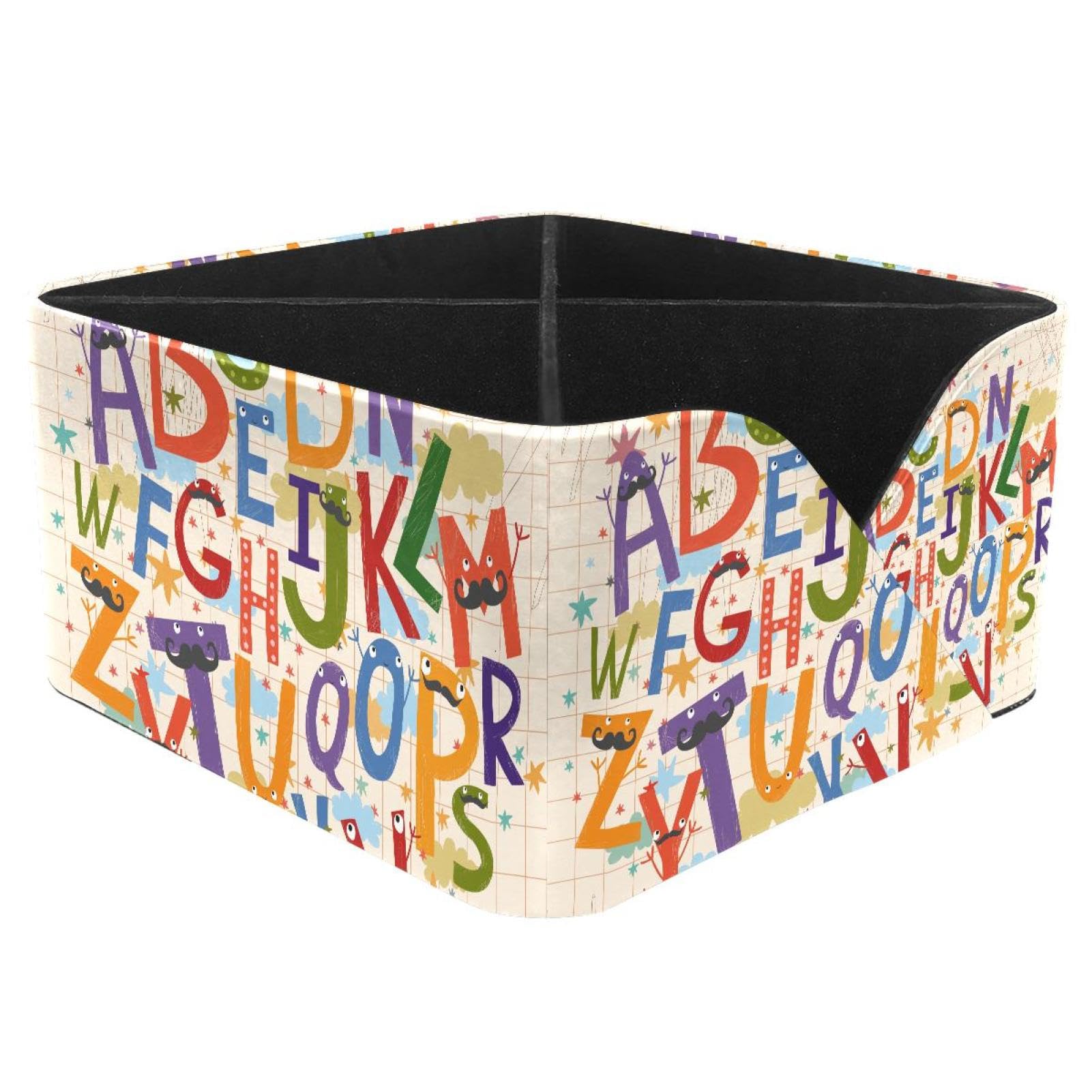 KengjuTesu Colorful Alphabet Desktop Organizer Pen Holder, Rectangular Pencil Cup for Office, Study and Makeup Stations