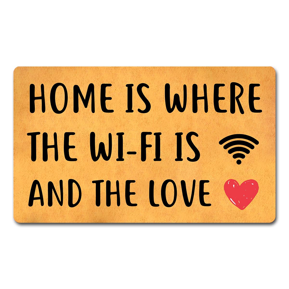 Divertido felpudo de bienvenida para entrada interior, 45,7 cm de ancho x 76,2 cm de largo, tapete de bienvenida para puerta delantera, tapete de regalo de bienvenida (Home is Where is the Wi-Fi is