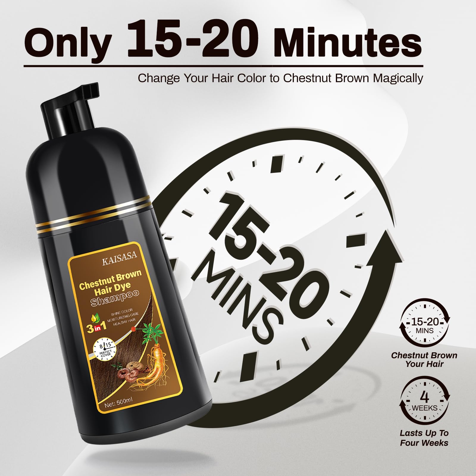 Amazon.com : cosmpro Hair Dye Shampoo Chestnut Brown 3 in 1 Hair
