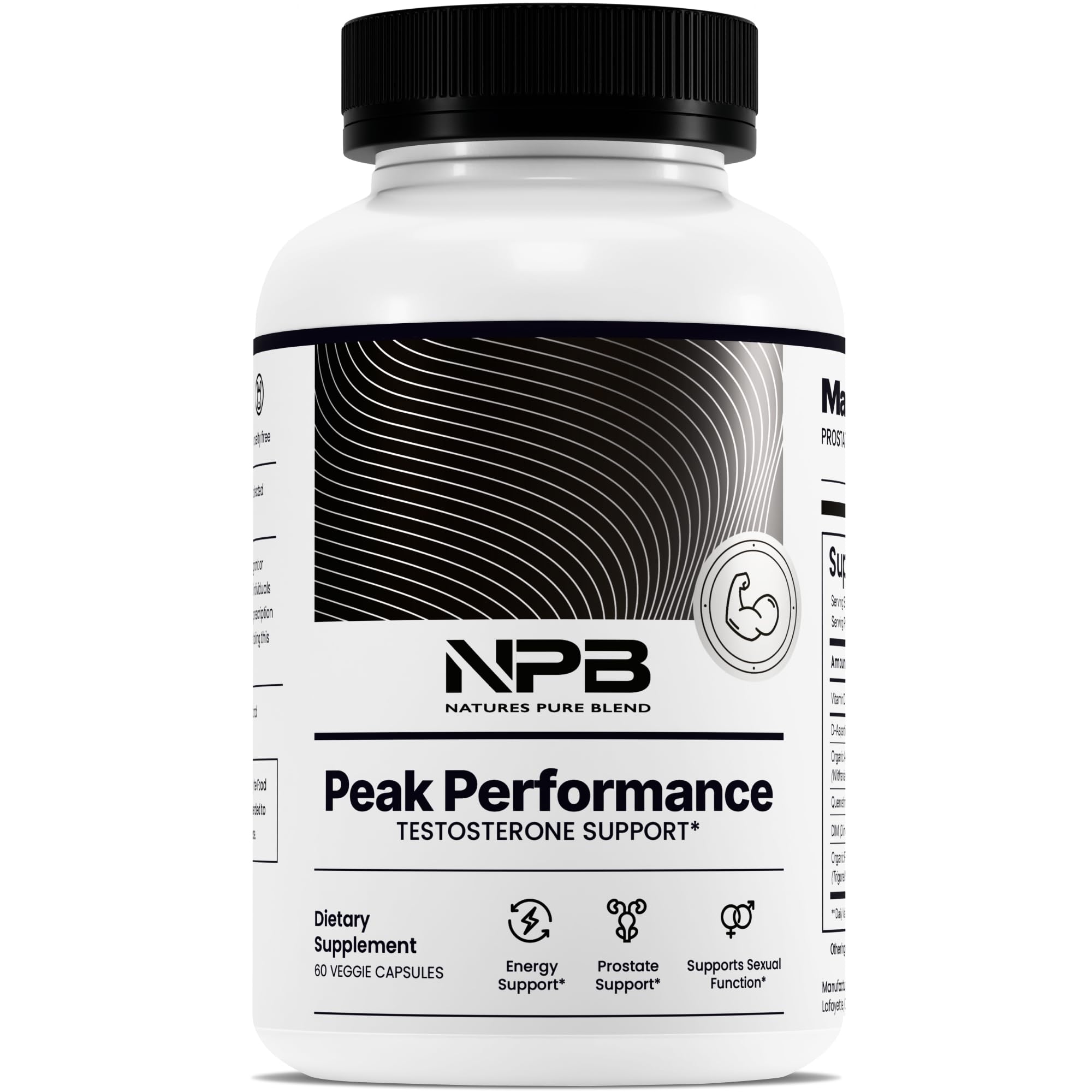 Peak Performance – Testosterone Supplement for Men with D-Aspartic Acid, Ashwagandha & DIM – Mens Prostate Health Support, Muscle Strength & Energy – Prostate Supplement