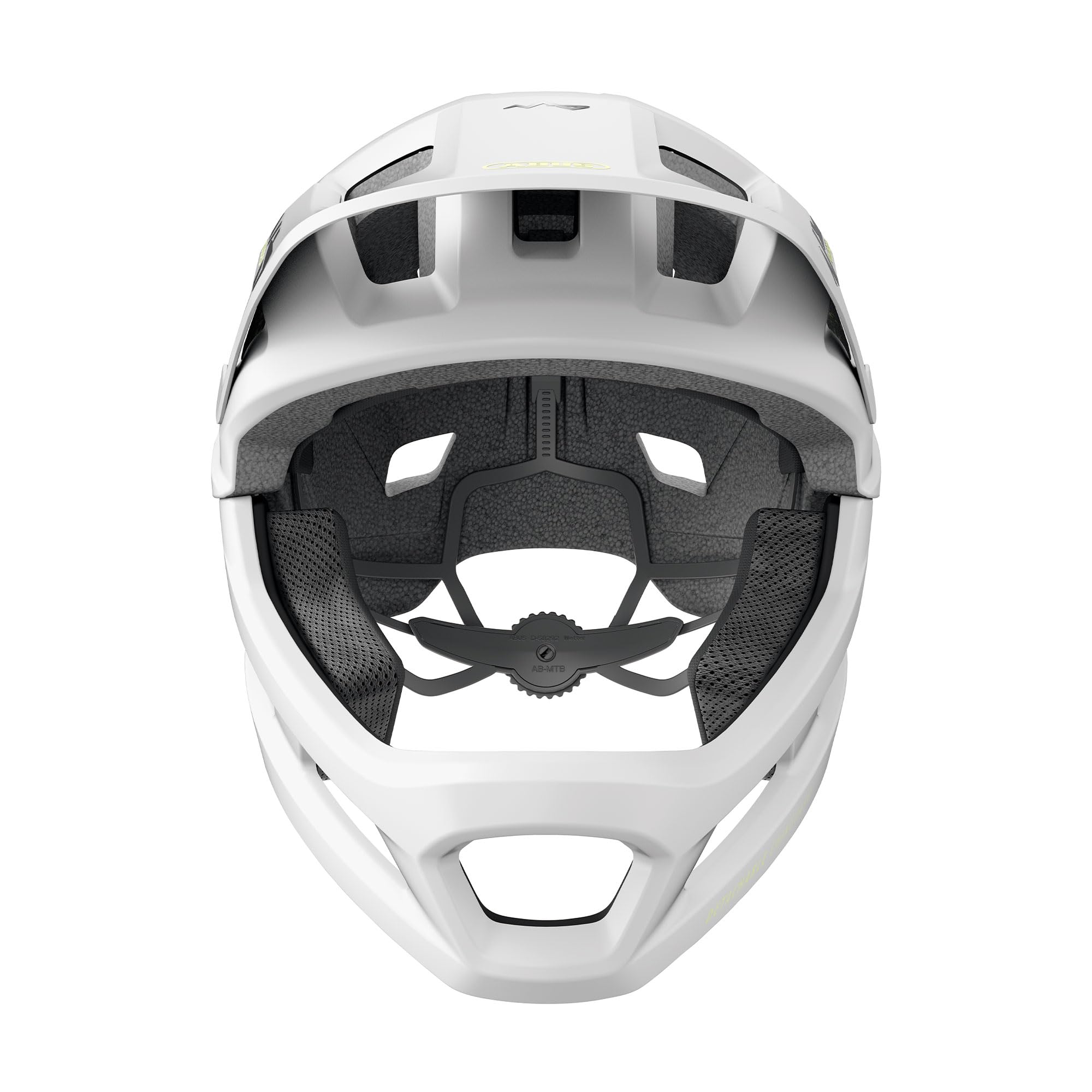 Casco ABUS MTB YouDrop FF - Casco fullface para niños y jóvenes - para iniciarse en el Ciclismo de montaña - con Protector de Barbilla extraíble - Blanco, Talla S
