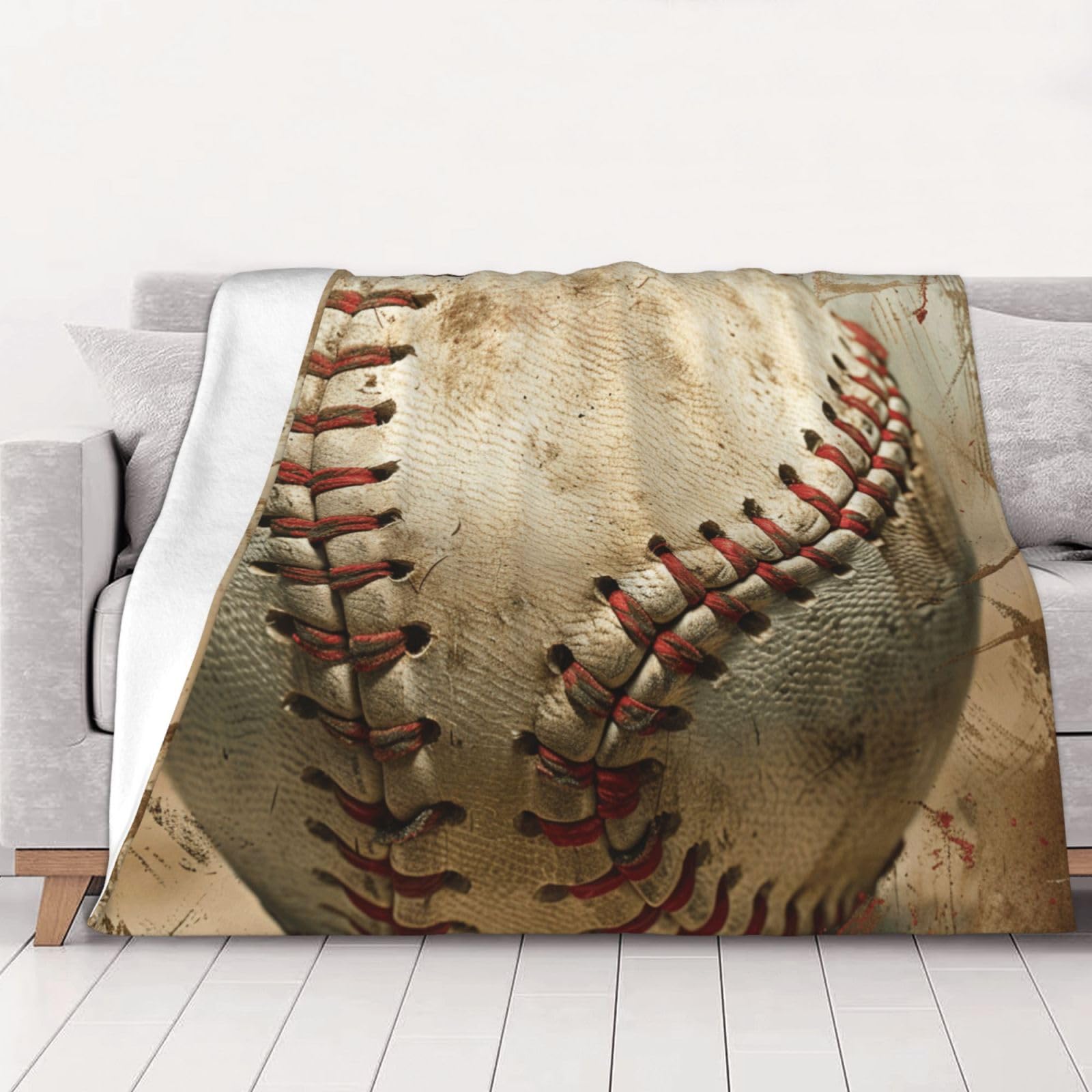 Couverture en flanelle baseball chaude pour vos soirées canapé et voiture