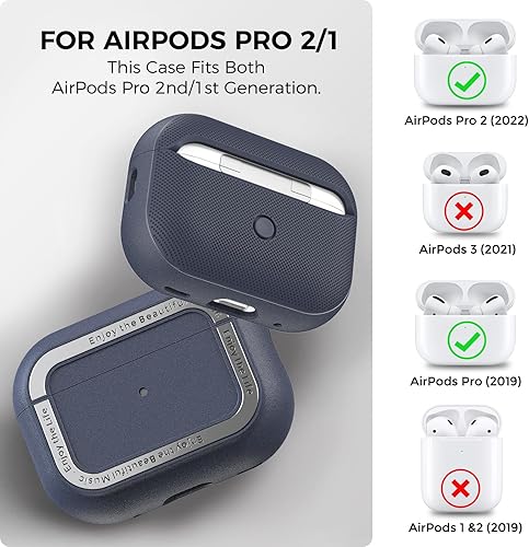 Miniatura 2 de Funda protectora de TPU Airpods Pro 2 con correa de mano y mosquetón para Airpods Pro 2 LED frontal visible compatible con carga inalámbrica para