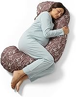 Vista 1 de BellaMoon - Almohada de embarazo en forma de C para dormir (139.7 cm) Almohada corporal de maternidad con cubierta de enfriamiento Soporte suave