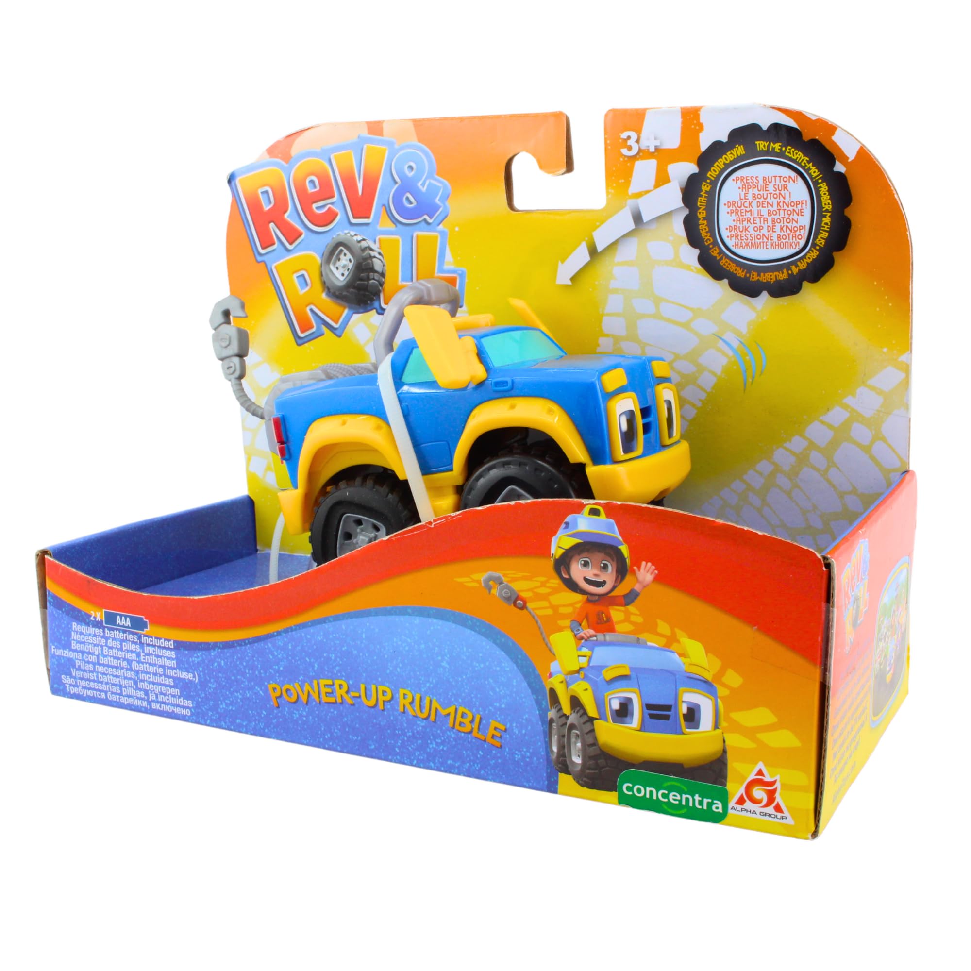 HasbroRev & Roll Toy Vehicles - Power-Up Rumble Motorized Play Vehicle