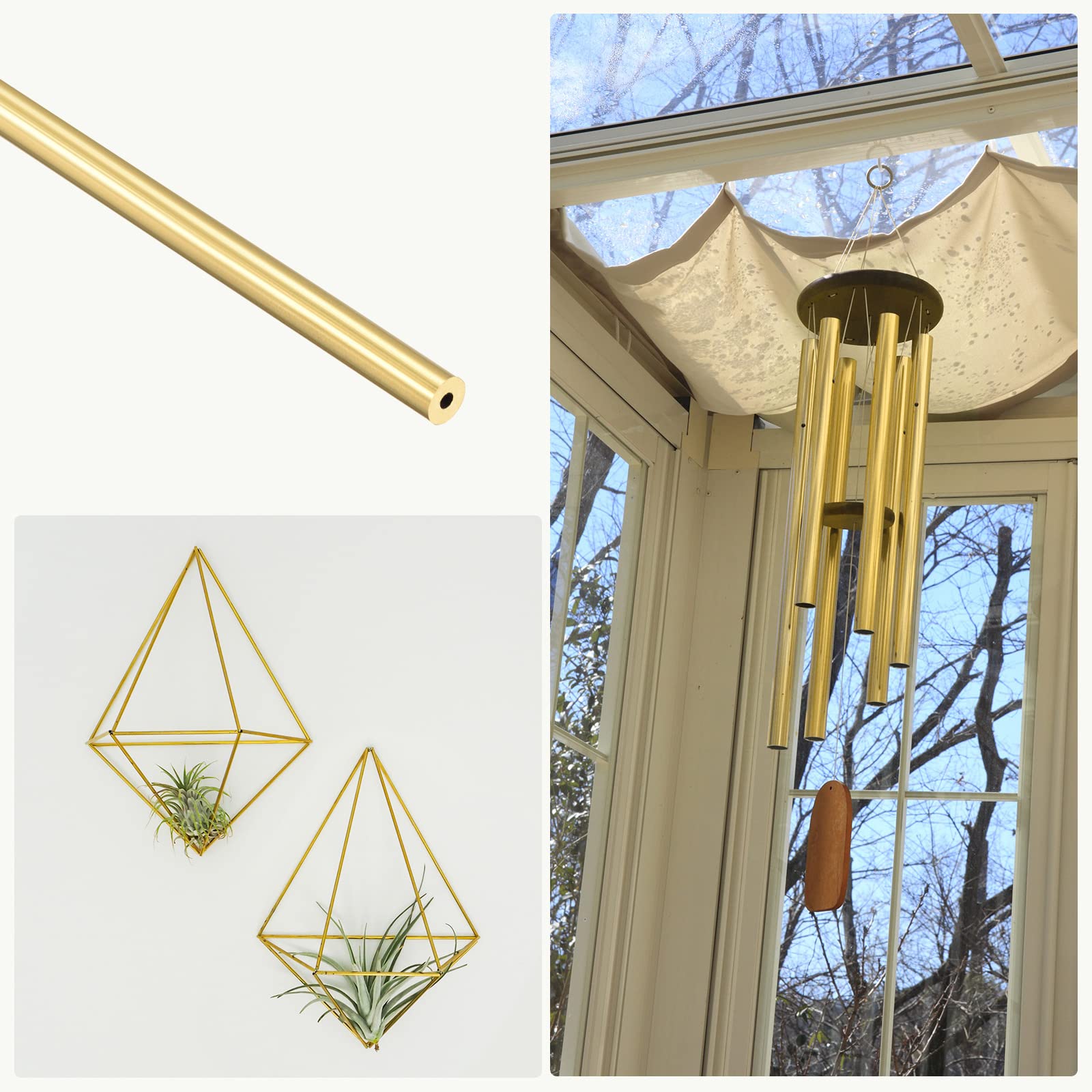 METERXITY Messing Rundrohr Set - 3 Stück 300mm H62 Messingrohr Für DIY Und Handwerk