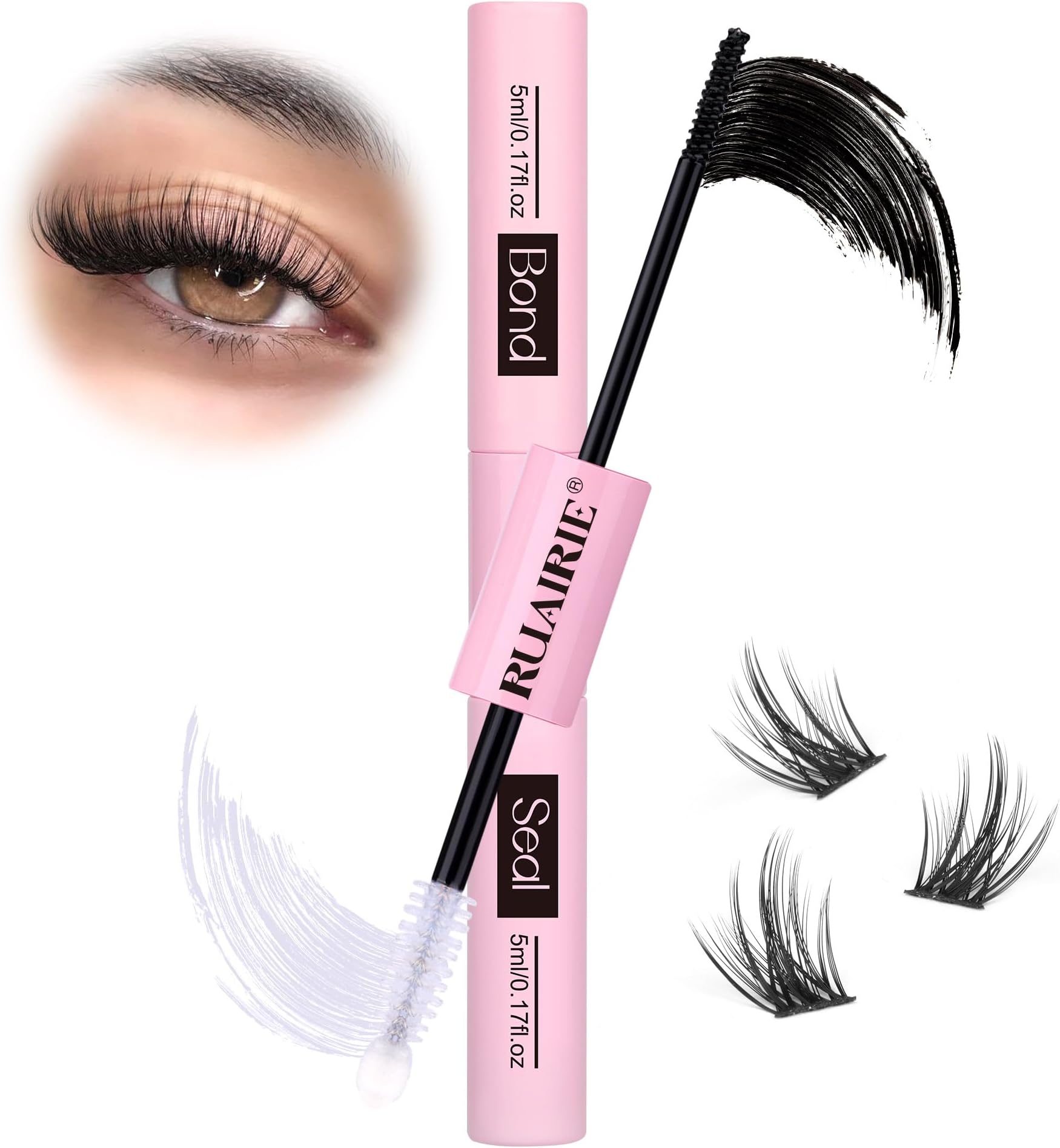 Bond and Seal Lash Glue for Eyelash Clusters Strong Hold Lash Cluster Glue 2 in 1 Lash Bond and Seal Waterproof by Ruairie