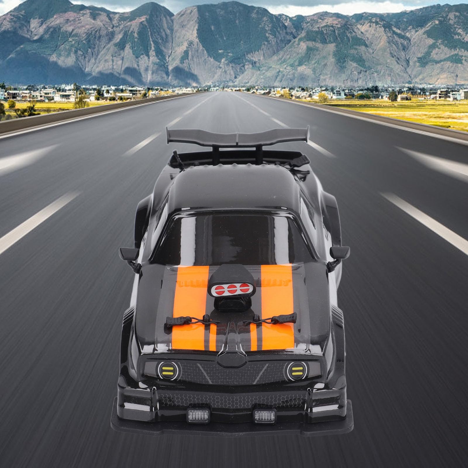 BuyWeek Coche Teledirigido RC Drift Car, 2,4 GHz 1:16 4WD 18 km/h con Luz LED para Adultos (Negro 2 Baterías)