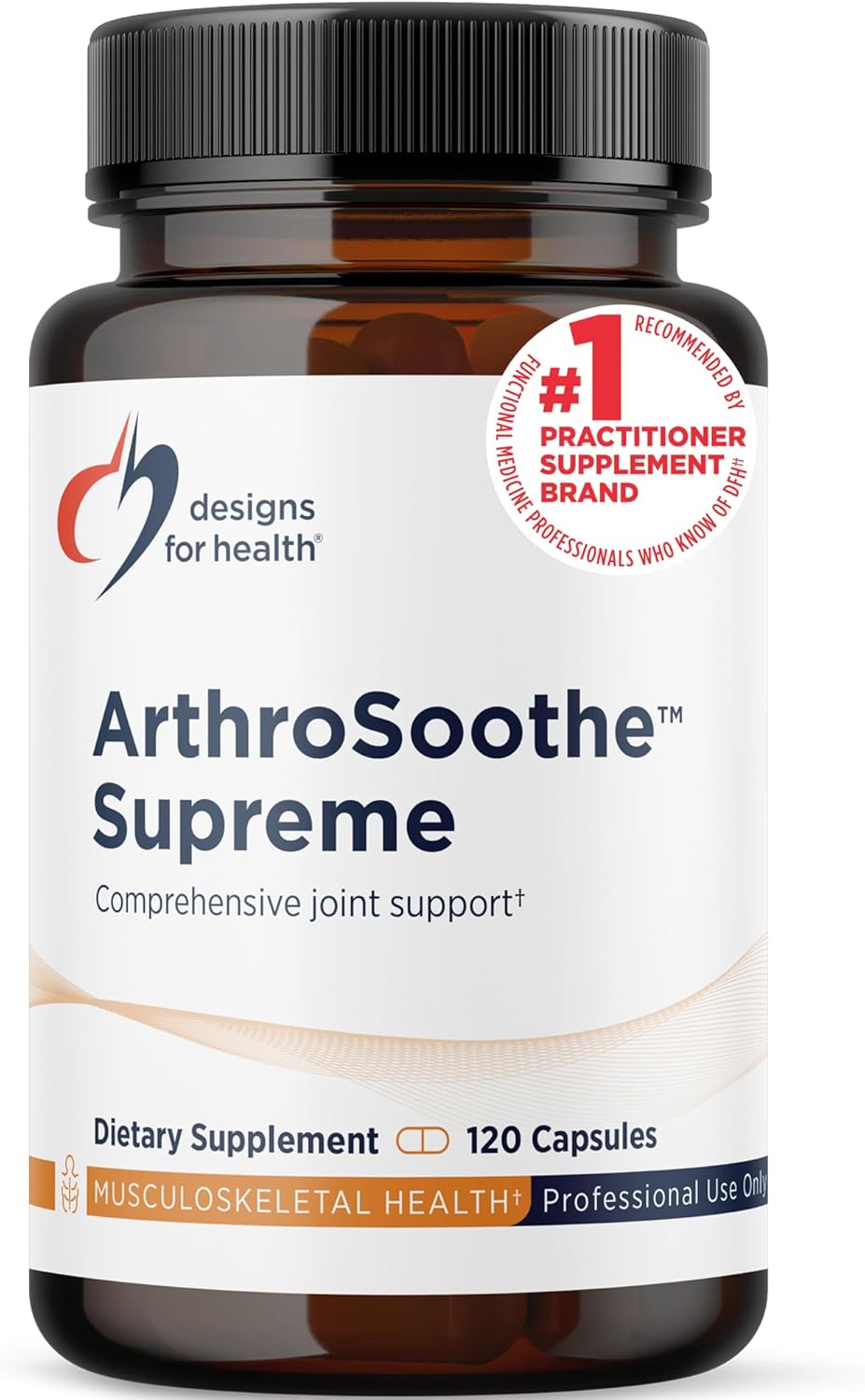 Designs for Health ArthroSoothe Supreme - Joint Support Supplement for Adults with Glucosamine Sulfate, Quercetin, Green Lipped Mussel, MSM, Chinese Skullcap + More - Non-GMO (120 Capsules)