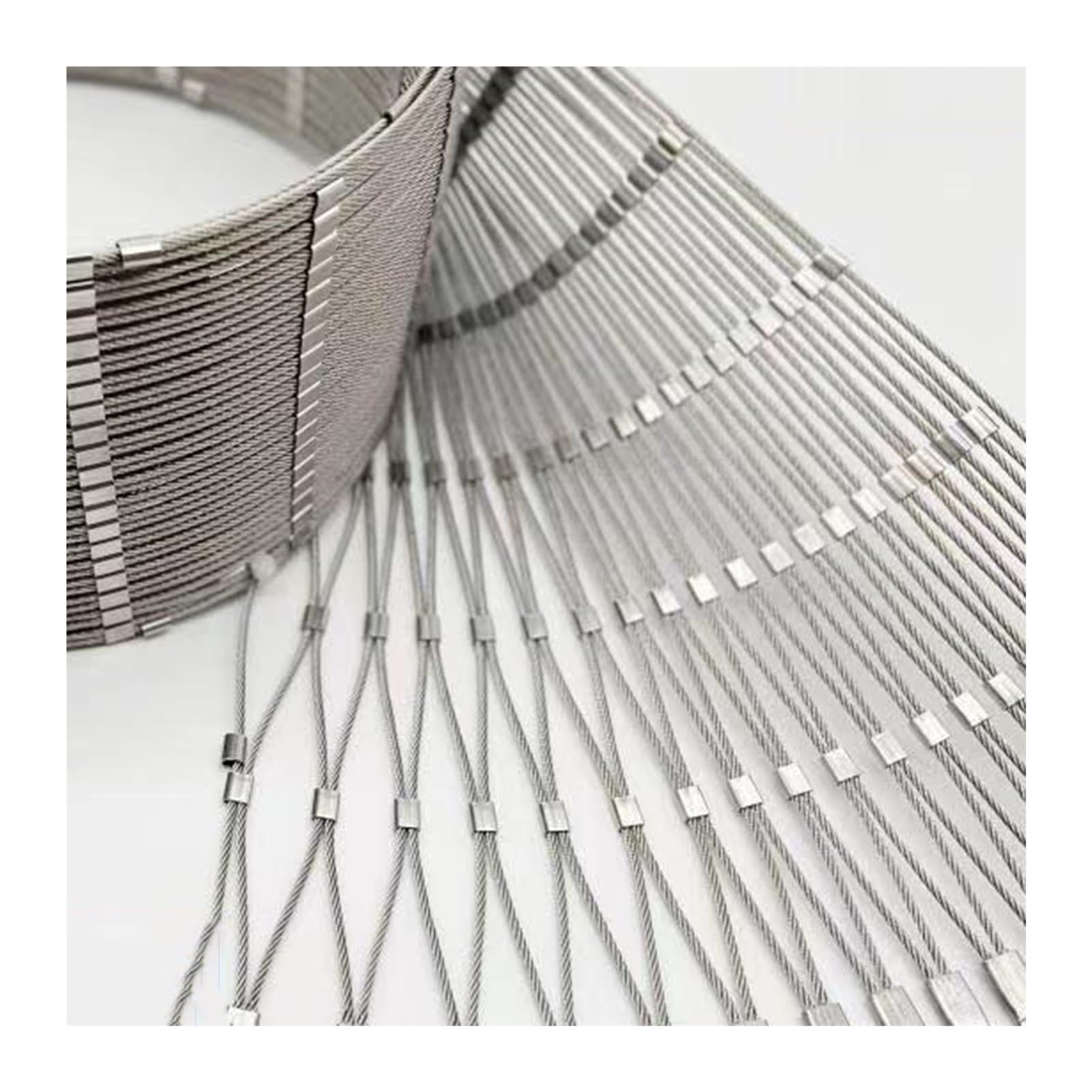 Alambre Espino Galvanizado Red de cuerda de acero inoxidable, malla de protección de barrera de animales trepadores de plantas, límite de escalera de valla de decoración de jardín de campo, fácil de