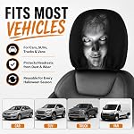 4PCS Couverture tête amusante pour voiture, mignon yeux de dessin animé Couvertures tête de voiture, protection tête siège de voiture pour siège avant automatique Décoration de Noël (D)