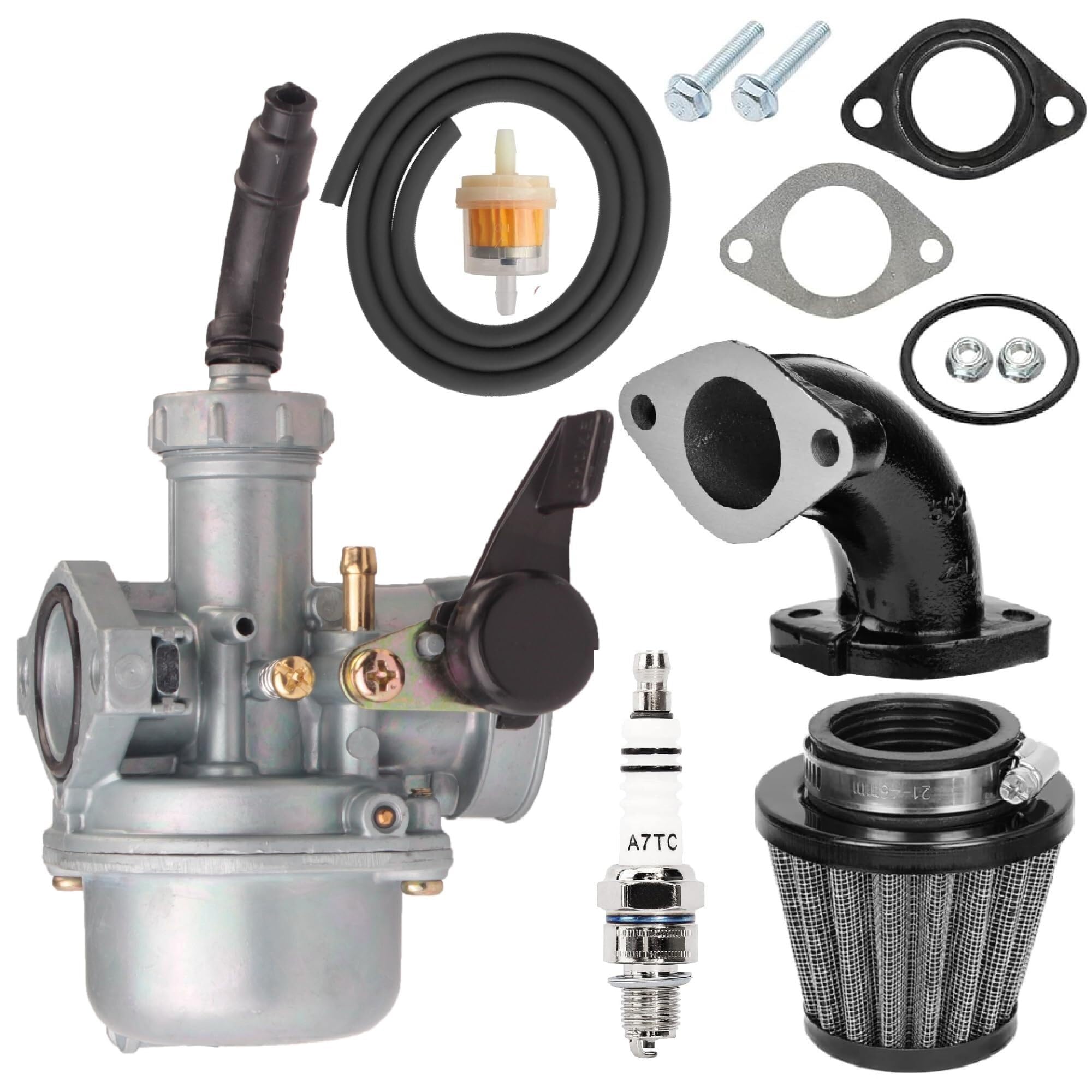 PZ22 Carburetor 22mm - Carb Air Filter Kit for TaoTao Apollo SSR 125cc 110cc Pit Dirt Bike ATV Bike, Pitster Pro 4 Stroke Engine Chinese 4 Wheeler Parts (black)