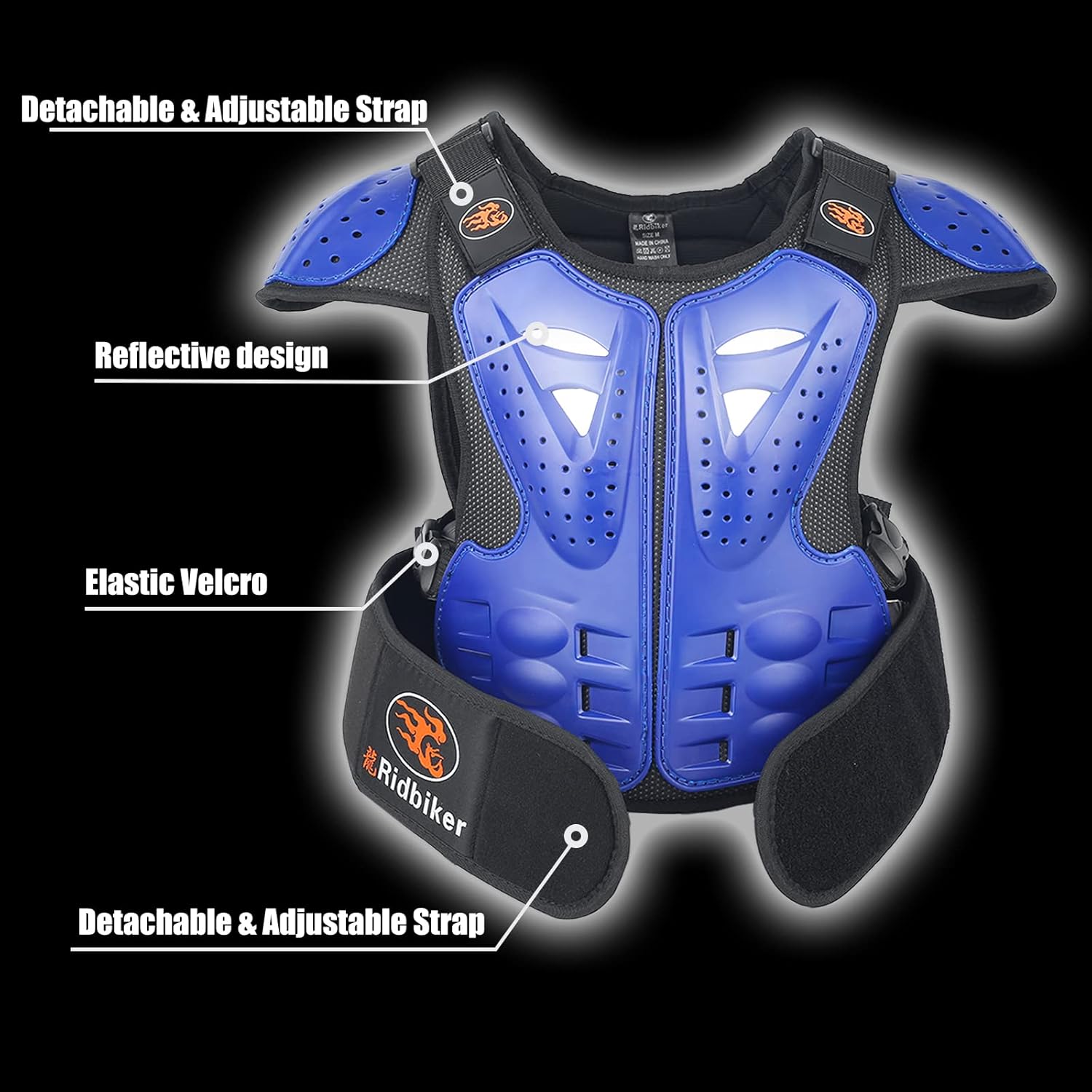 Kids Dirt Bike Gear Chest Protector Motocross,Youth Motorcycle Armor Suit with Knee Shin Guard Elbow Pads for Boys Girls Riding Protective Gear - Image 4