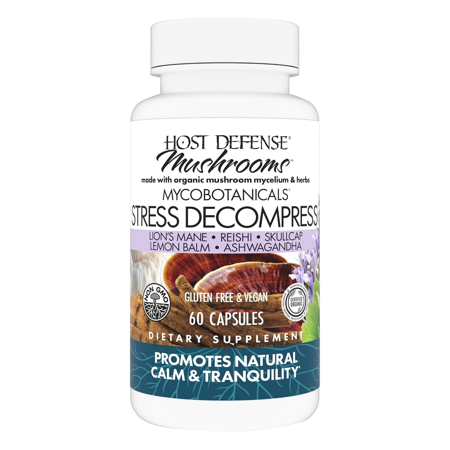 Best Sleep & Stress Supplements: Magnesium, Melatonin & Ashwagandha 5 Host Defense Stress Decompress