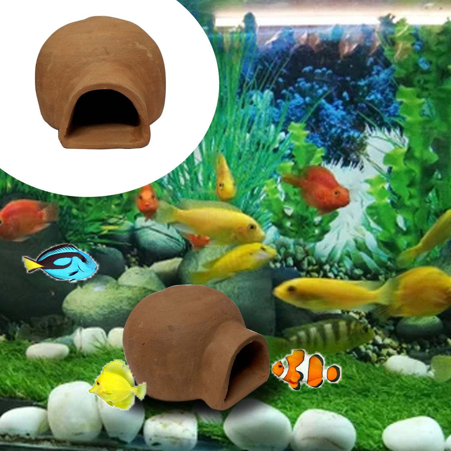 JAINSONS PET PRODUCTS Aquarium Fish Tank Earthenware Hiding Shelter Aquarium Igloo Fish Tank Cave Breeding Cones Cave Fish Tank Ornaments for Betta, Shrimp, Cichlid and Small Fishes (B0CR44WNSH) Amazon Price History, Amazon Price Tracker