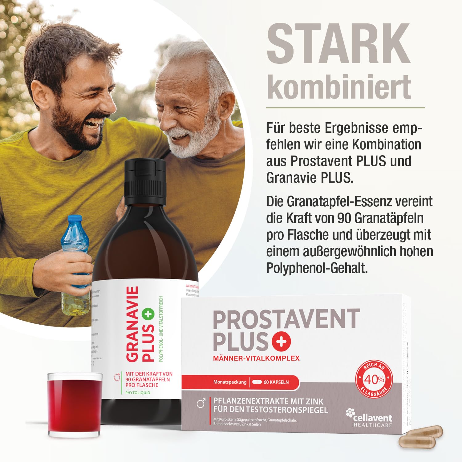 Prostata Kapseln - Sägepalmenextrakt (saw palmetto) - natürliche Extrakte aus Kürbiskernen, Granatapfelschale & Brennnesselwurzel - Selen & Zink für den Testosteronspiegel, 180 Kapseln für 3 Monate