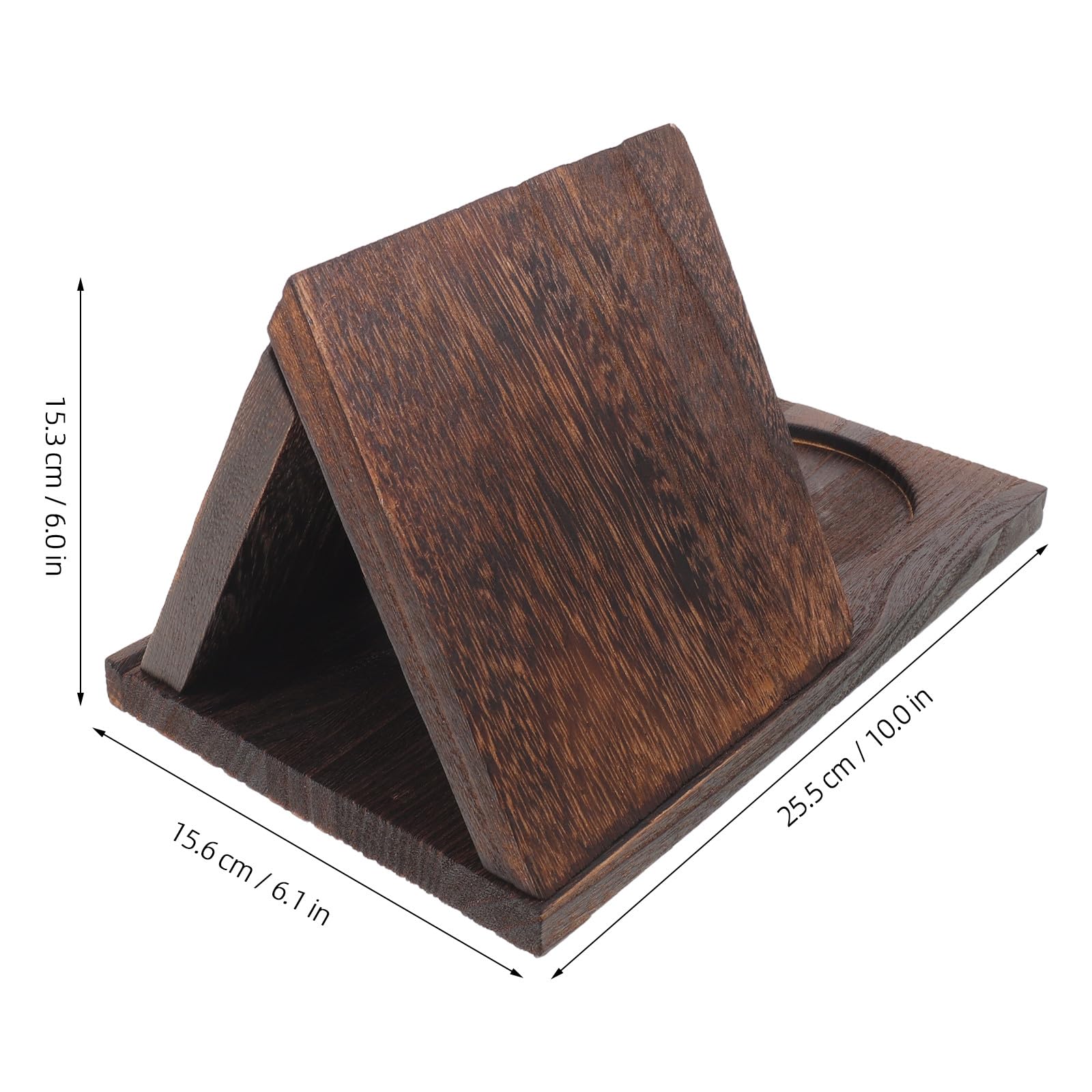 Segnalibro triangolare in legno, piccola libreria con portabevande
