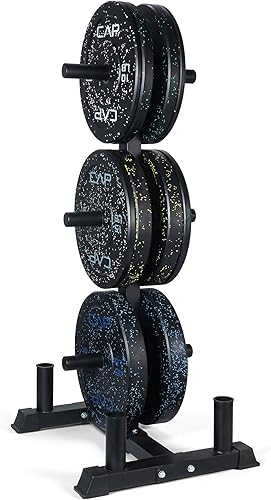 Miniatura 57 de CAP Barbell - Juego de discos olímpicos de goma de 2 pulgadas con soporte de 6 postes, 100-370 libras, múltiples opciones