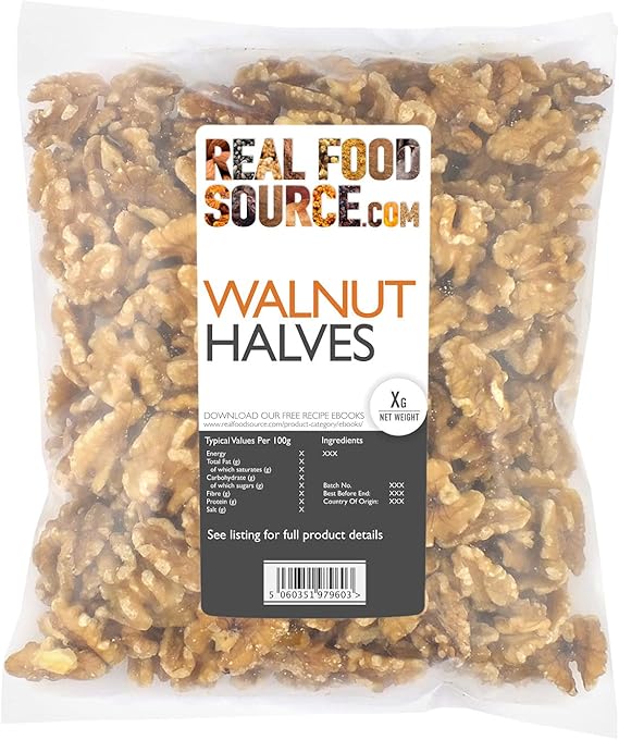 RealFoodSource Walnut Halves 1kg Amazon.co.uk Grocery