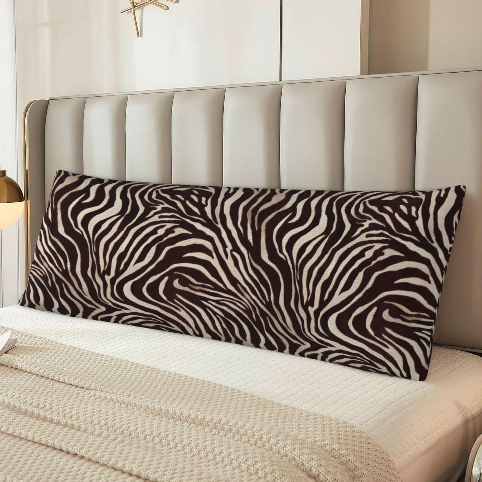 Amazon.com: Hayyett Zebra Print Brown and White Body Pillow Cover