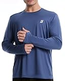 Men's UPF 50+ UV Sun Protection Shirts, SPF Long Sleeve Lightweight Water Swim Rash Guard for Fishing Running Hiking