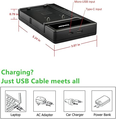 Miniatura 4 de Kastar Paquete de 1 batería y cargador USB inteligente compatible con RCA CC506 CC-506 CC600 CC-600 CC604 CC-604 CC612 CC-612 CC614 CC-614 CC6151