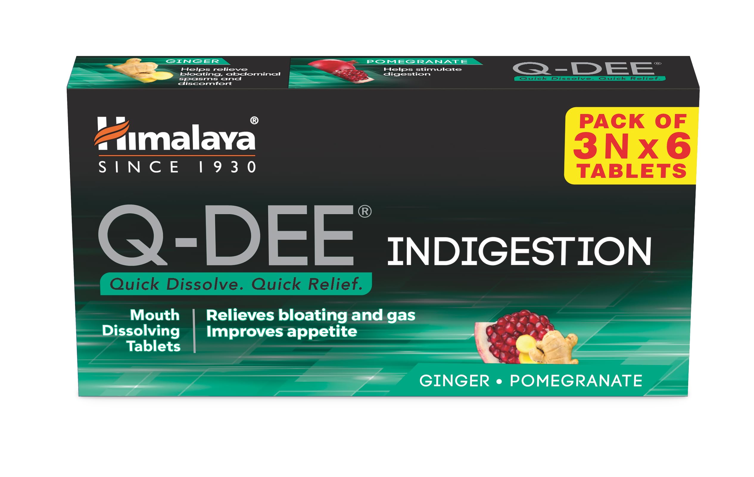 Himalaya Q-DEE (INDIGESTION) TABLETS 3NX6'S Pack