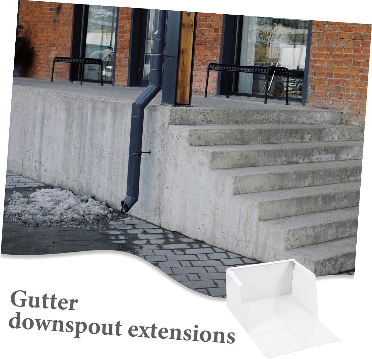 Hemobllo Rain Gutter Downspout Splash Block Durable Aluminum Alloy Water Drainage for Villas and Buildings Easy Installation and Maintenance White