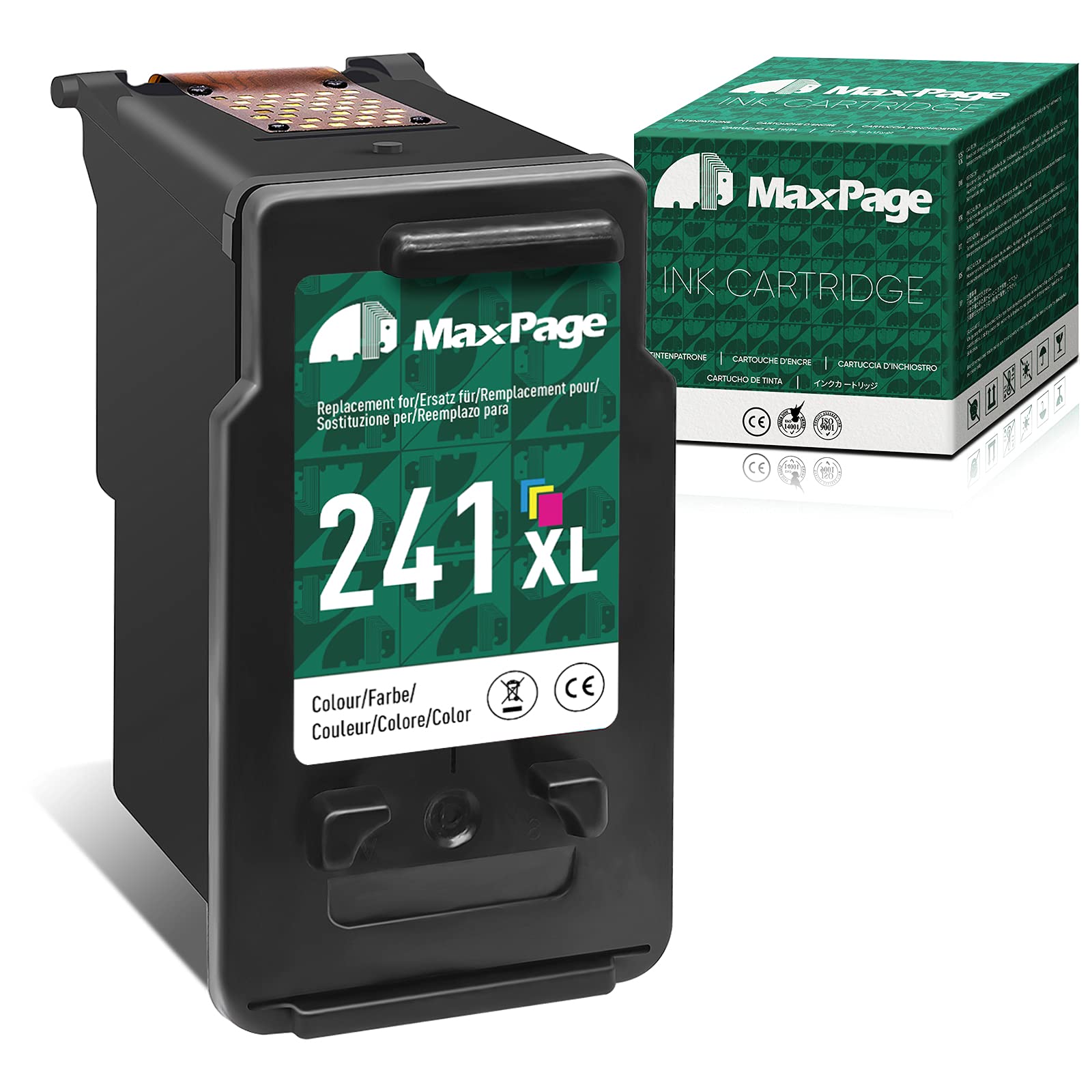 MaxPage Remanufactured Ink Cartridge Replacement for Canon CL-241XL 241 XL Color Use with Pixma MG3600 MG3222 MG3220 MG3620 MX432 MG3122 TS5120 MG2120 MX452 MG2220 MG3120 MX522 MG4220 Printer, 1-Pack