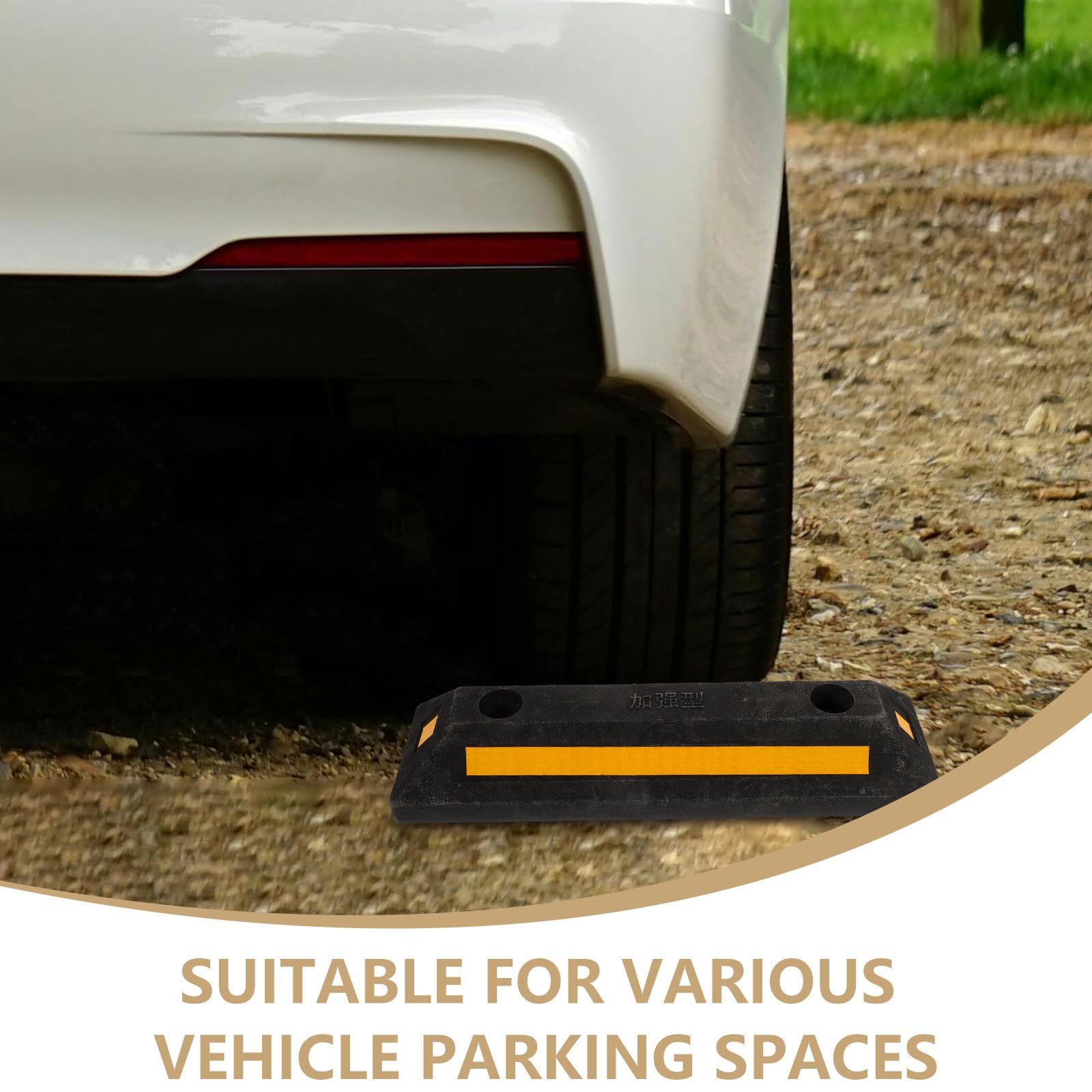 Topes para Garaje de Goma Resistentes Fácil Instalación y Diseño Portátil para Estabilizar Ruedas de Vehículos y Autocaravanas