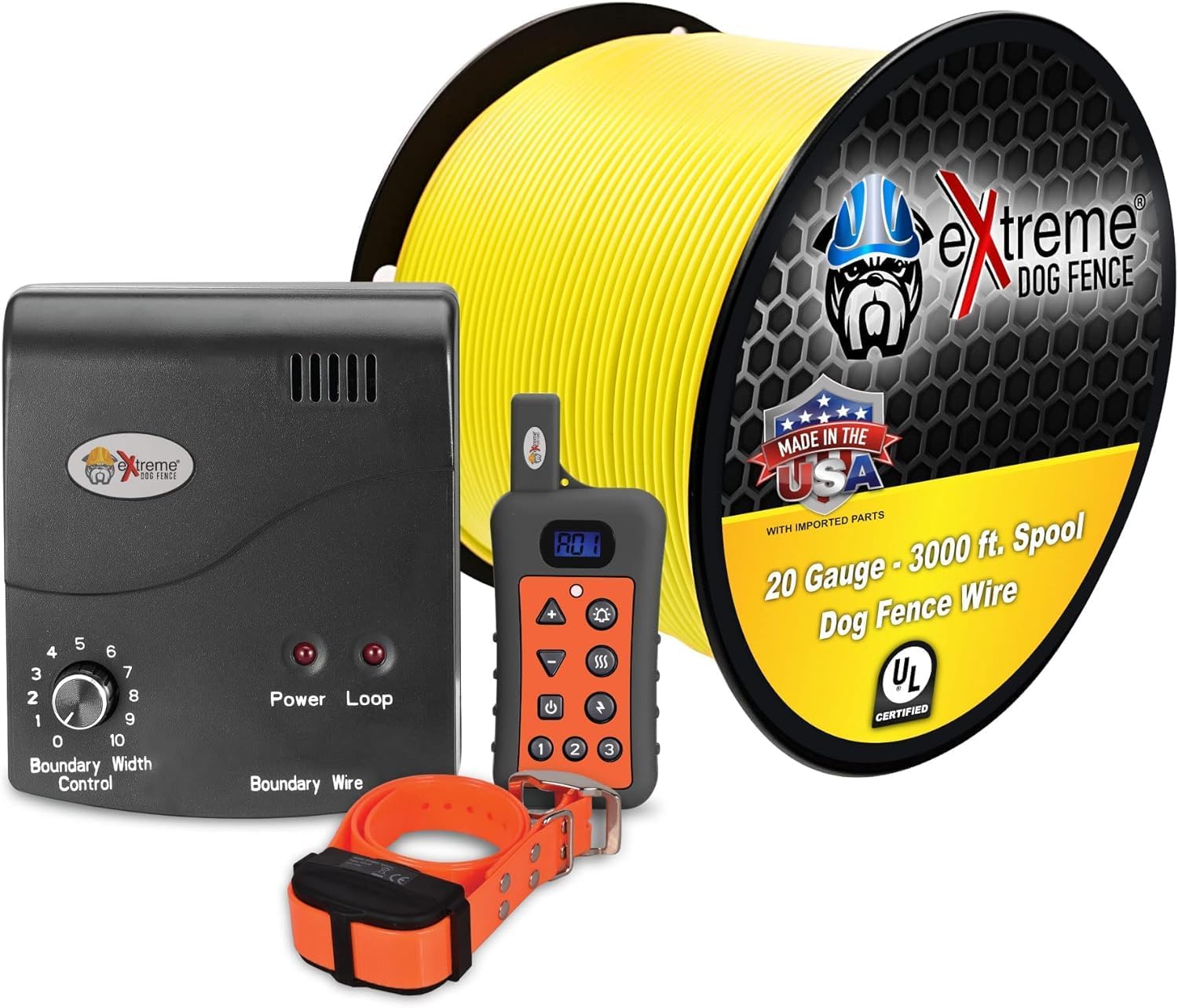 Electric Dog Fence + Remote Trainer 1 Dog / 500' of 20