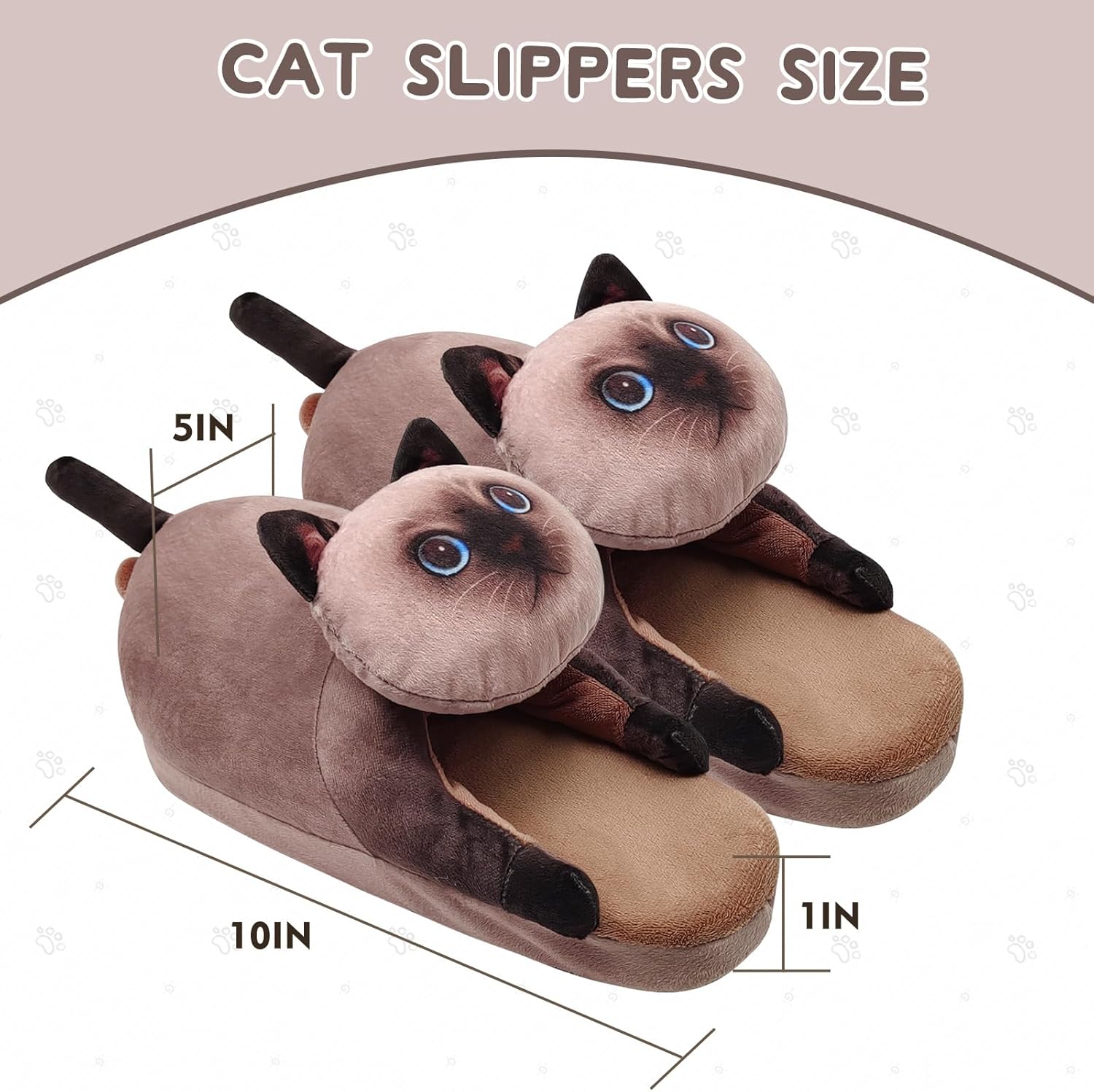 Funny Cat Slippers for Women,Fuzzy Animal Indoor House Shoes with Soft Memory Foam,Comfy Plush Warm Slip-on Slippers,Cat Gifts for Cat Lover - Image 7
