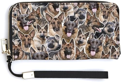 Catahoula - Cartera larga con estampado de perros de leopardo para mujeres y hombres, gran capacidad, tarjetero de viaje, monedero, bolso de mano,