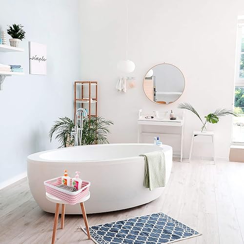 Miniatura 7 de CertBuy Paquete de 3 cestas de almacenamiento de plástico de 14 x 10 x 4.5 pulgadas, contenedores de almacenamiento grandes de tejido con asa para