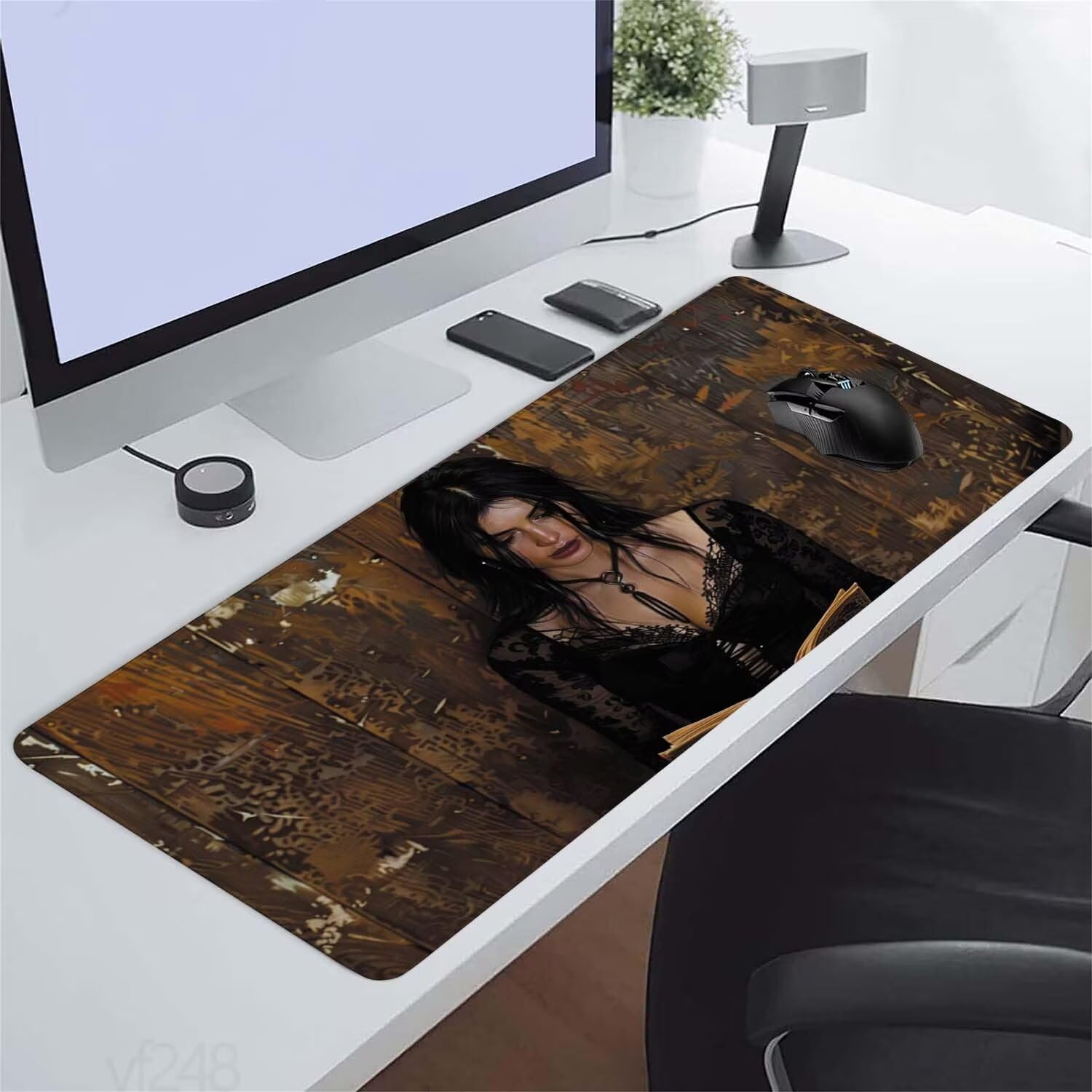 Alfombrilla Ratón negro Alfombrilla Raton 1500x800x3mm, mujer Alfombrilla de Ratón Extendida de Gran Tamaño con Bordes Cosidos, Protector Escritorio, Antideslizante, Alfombrilla Ratón Gaming YF-248