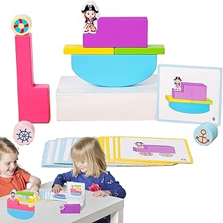 Knowlife Early Building Blocks Building Toy Wooden Learning Puzzle Game - Sensory Promoting Motor Skills Toy for Children and Parents