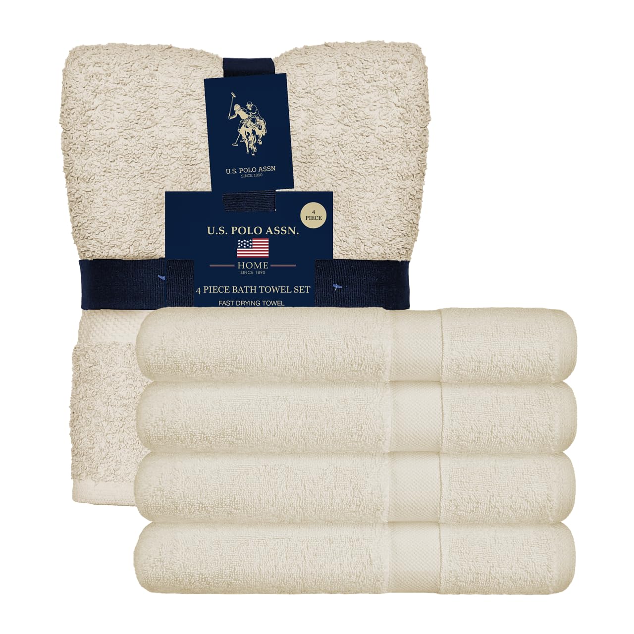 Serviettes de bain USPA lot de 4 pour remplacer votre linge rêche par la douceur
