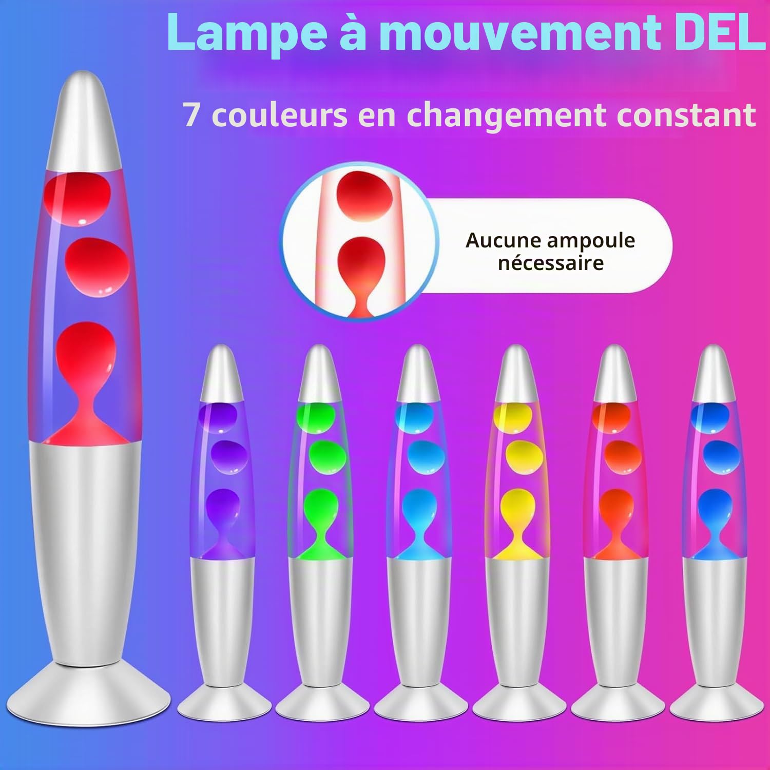 CELLUSTOP Lampe à Lave Rouge en Forme de Fusée - Lampe Magma Décorative à Poser - 2 Ampoules R39 incluses - Verre Robuste et Aluminium- Interrupteur - 25 Watts - 34 cm - Rouge