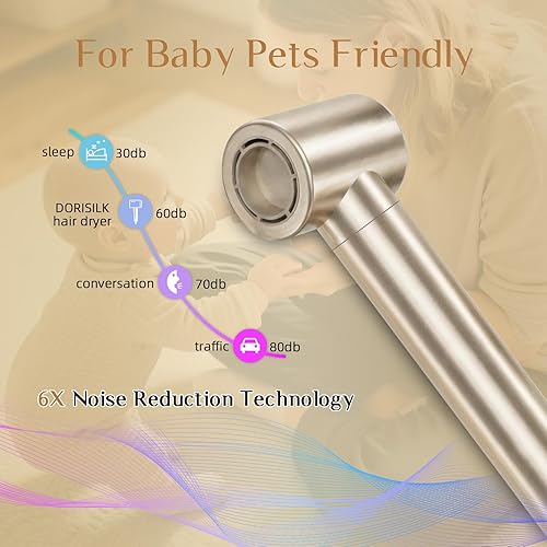 Miniatura 9 de DORISILK Estilizador de cabello 8 en 1 y secador de pelo, secador de pelo, 110,000 rpm, cepillo caliente de alta velocidad y rizadores de envoltura