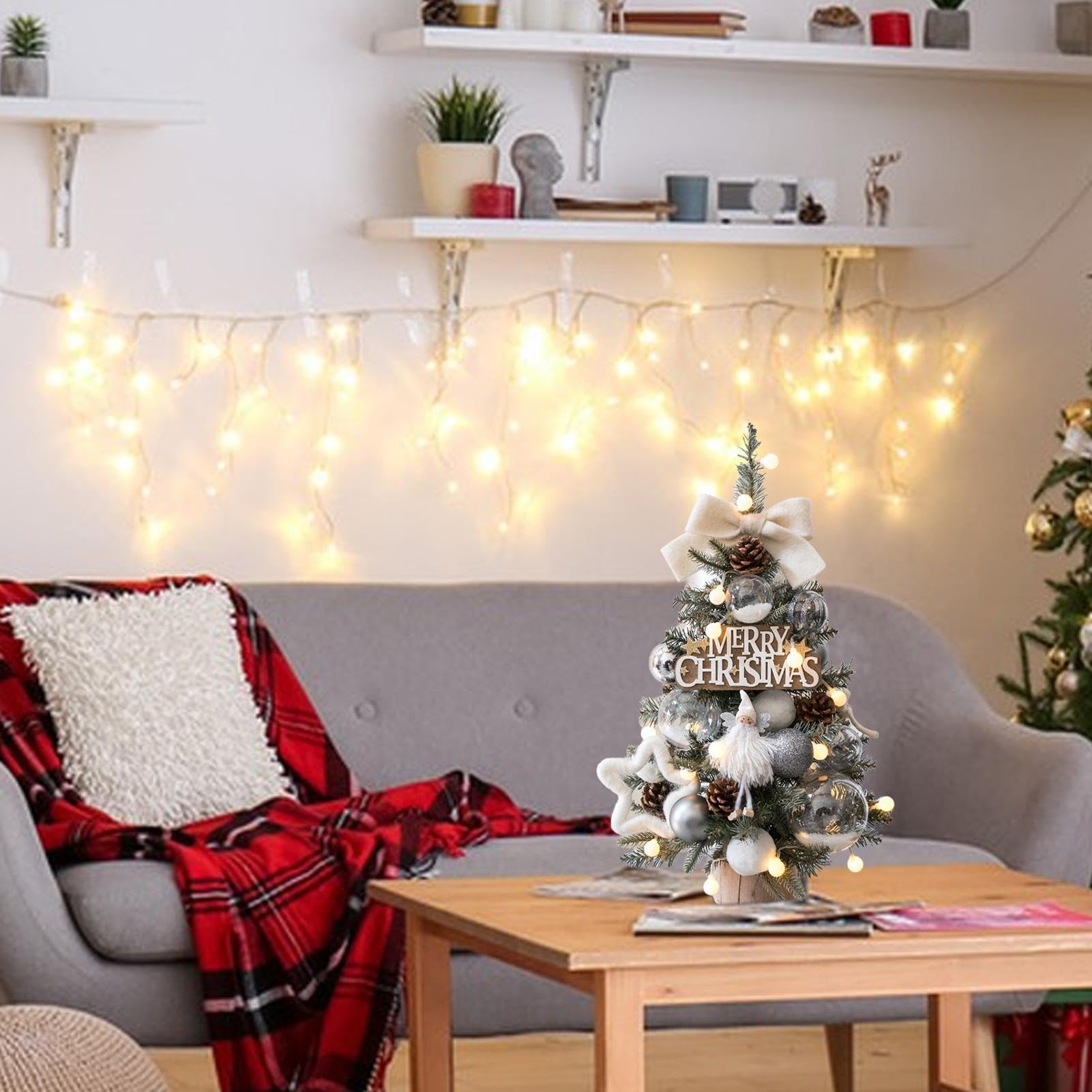 Árbol de Navidad Artificial – de Mesa de 18 Pulgadas, decoración