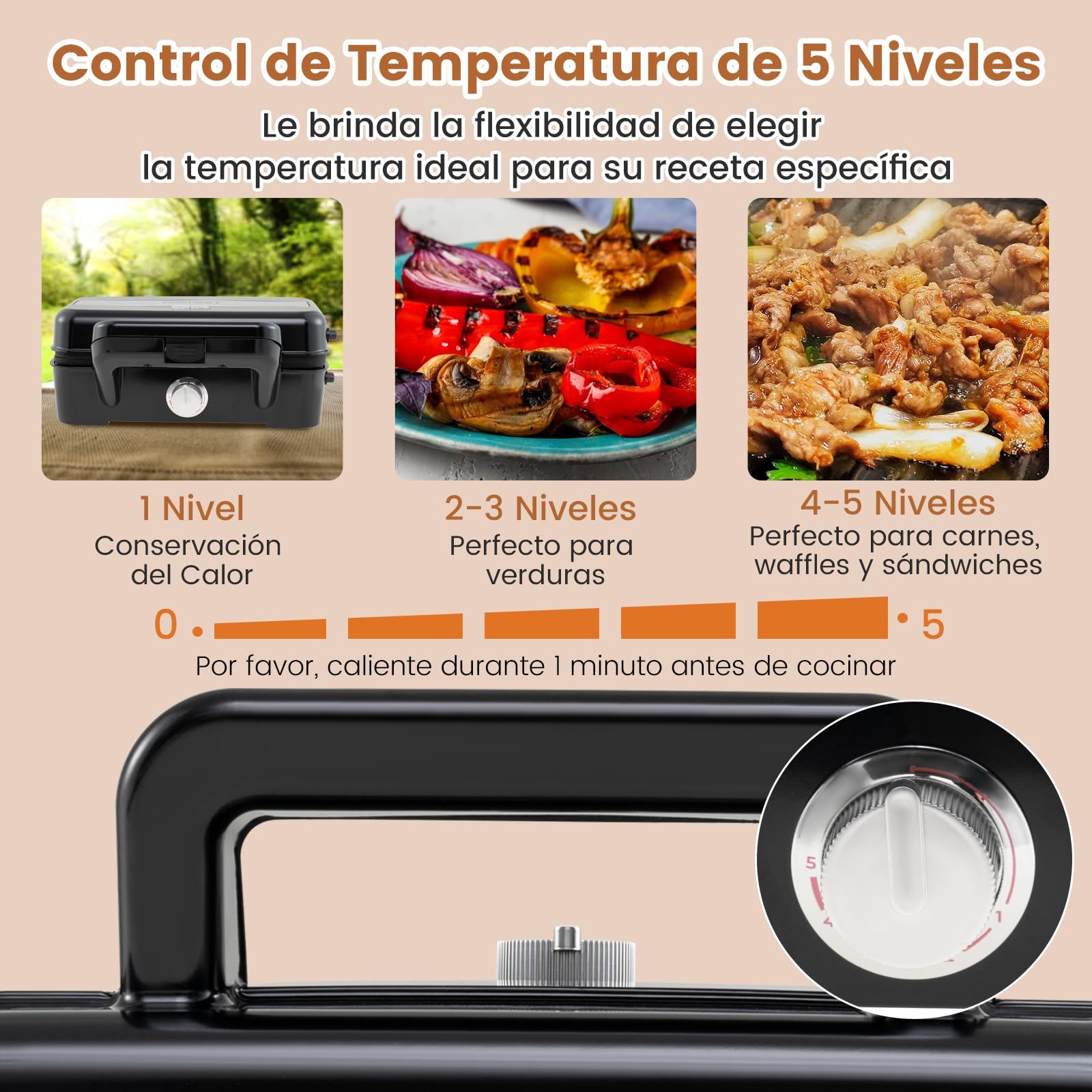 COSTWAY Sandwichera 3 en 1, 1082W Tostadora Grill con Placas Antiadherentes Extraíbles para Sándwich, Temperatura de 5 Niveles, Libre de BPA, Plancha Eléctrica para Panini con LED, Asas Frías al Tacto