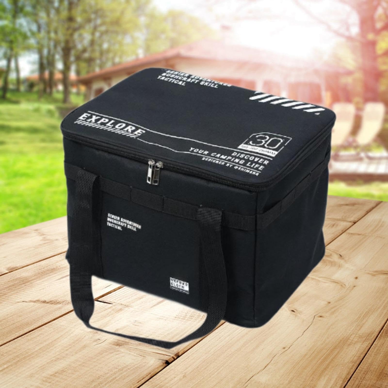Bolsa de Almacenamiento para Camping, Bolsa para Tanque de Gas, Organizador de Gran Capacidad, Bolso de Mano, Estuche de Almacenamiento, Bolsa, Negro